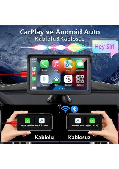 Techtic 7inç Carplay&android Auto Kablosuz Tak Çalıştır Multimedy