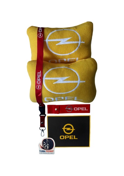 Opel Uyumlu Nakışlı Sarı Seyahat Boyun Yastık / Araç İçi Aksesuar