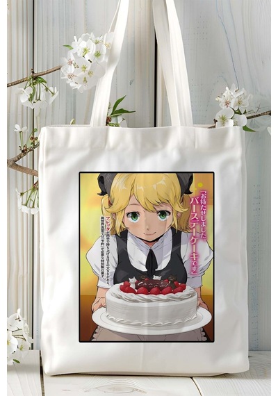 Art Hediye Isekai Shokudou Baskılı Bez Omuz Çantası Kişiye Özel Model 1 Çok Renkli
