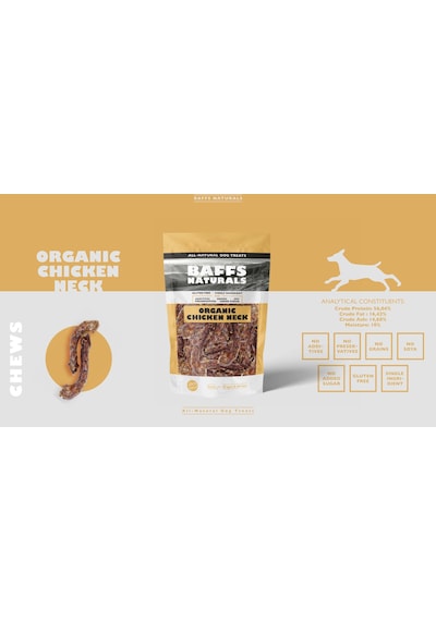Baffs Naturals Tavuk Boyun Doğal Organik Çiğnemelik Köpek Ödül Maması 100 G