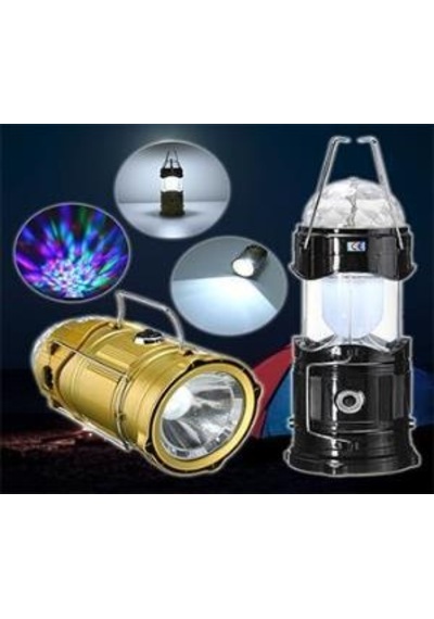 3 Fonksiyonlu Disko Işıklı Kamp Lambası  Solar