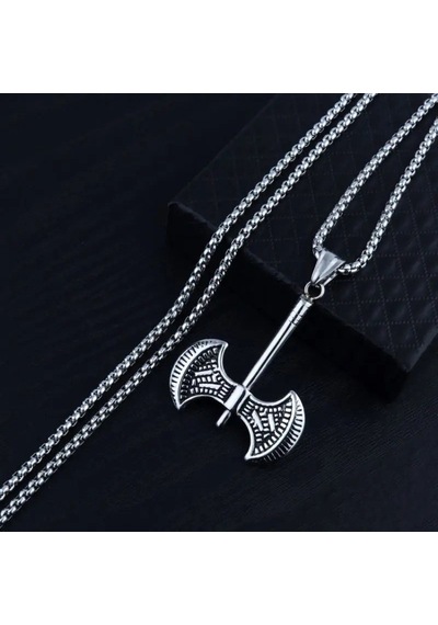 Viking Savaşçı Baltası Paslanmaz Çelik Kolye Çelik
