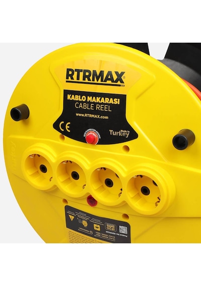 Rem31550 Makaralı Uzatma Kablosu Açık Tip Termik Sigortalı 50 Mt 3 X 1.5 Mm 50 M