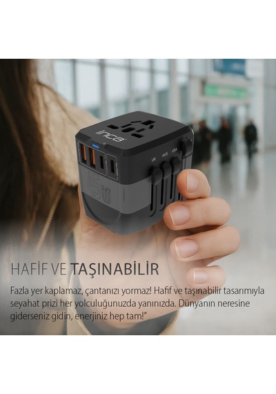 Ipw-45sa 45w Pd Hızlı Şarjlı Universal Seyahat Adaptörü 150+ Ül