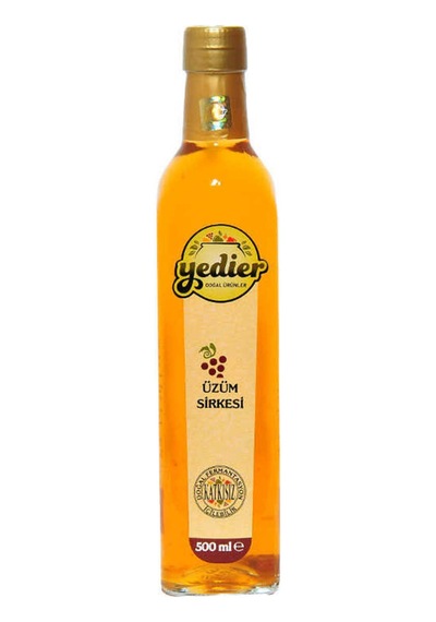 Doğal Fermantasyon Katkısız İçilebilir Üzüm Sirkesi Cam Şişe 500 Ml