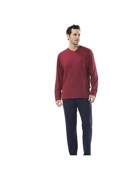 Emprime Baskılı V Yaka Uzun Kol Pijama 001