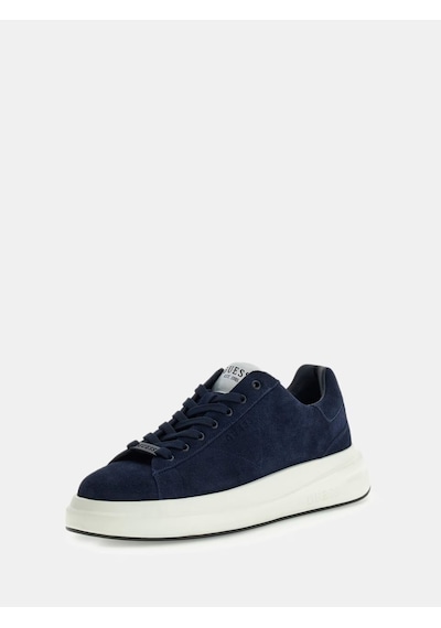 Guess Elba Hakiki Deri Erkek Sneaker Ayakkabı Fmtlbasue12 Mavi