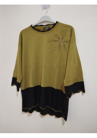 Anne Moda Ankara Üstün Kalite, Kaşmir-pamuk-viskoz Karışımlı Şık Kazak/bluz Sarı