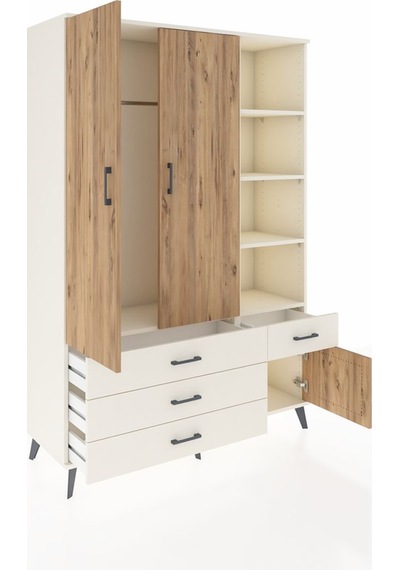 Hyperion Dolap 5 Raflı 4 Çekmeceli Tek Askılı 132x44x195 Ayta... Aytaşı Hyperion Dolap 5 Raflı 4 Çekmeceli Tek Askılı 132x44x195 Ayta... Aytaşı