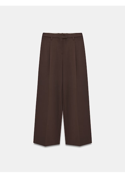 Dilvin 72280 Yüksek Bel Geniş Paça Pantolon-kahve Kahve