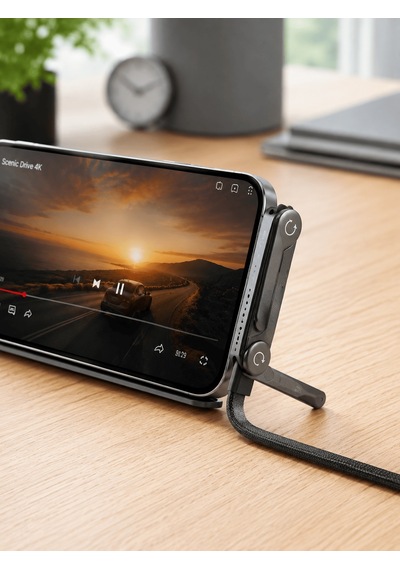 Katlanabilir Telefon Standlı 240w Type-c Hızlı Şarj Kablosu 0