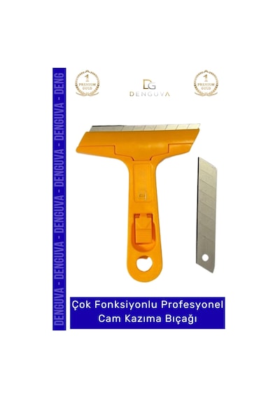 Kazımabıçağı 100mm Profesyonel Cam Zemin Sıyırma Derz Boya Kazıma Bıçağı 2 Adet Yedek Bıçak l Çok Renkli