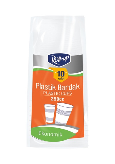Roll-up Plastik Bardak 250 Cc 10 Lu Çok Renkli