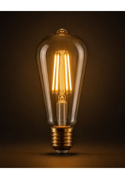 Rbr St64 Led Filament Armut Ampul E27 8w 2500k Amber Rustik 3'lü Avantaj Paketi 3'Lü Paket