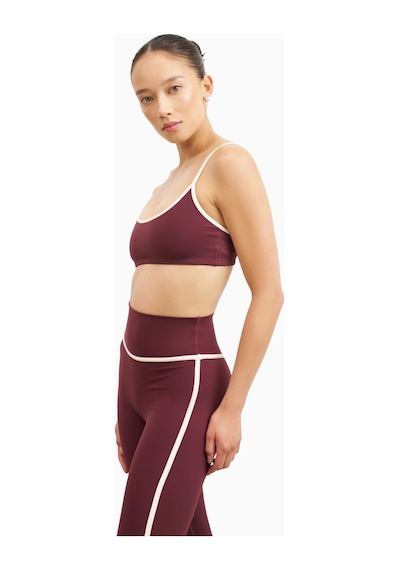 Because Of Alice Base Contrast Trim Leggings Yüksek Bel Şekillendirici Kadın Tayt Bordo
