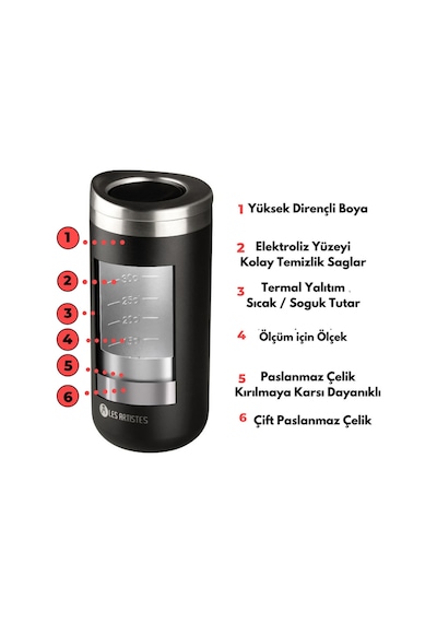 Les Artistes Paris Isı Yalıtımlı Çelik Termos Mug 350ml Split Pink 3+ Yaş / Pembe
