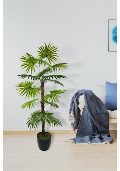 Yapay Ağaç Yelpaze Palmiye Fanpalm 16 Yaprak 115*55cm