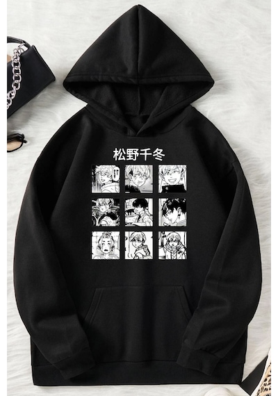 Uyguntarz Unisex Ken Kaneki Baskılı Sweatshirt siyah