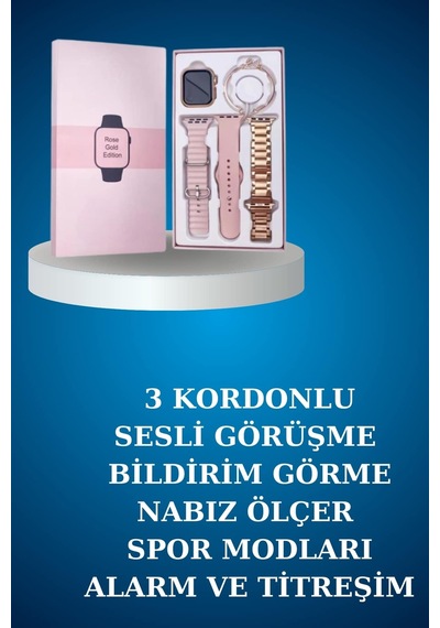 Kablolu Bluetooth Kulaklık Ve Kadınlara Özel Bileklik  Yeni Nesil Akıllı Saat 3 Kordonlu - Lisinya