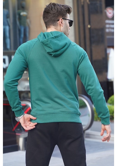 Madmext Koyu Yeşil Kapüşonlu Sweatshirt 6151-koyu Yeşil Koyu Yeşil