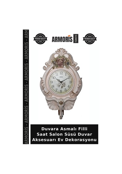 Duvara Asmalı Filli Saat Salon Süsü Duvar Aksesuarı Ev Dekorasyonu Diğer