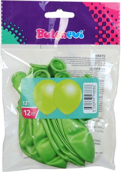 TMT8686 Metalik Açık Yeşil Balon 12 inç 12'li -Balonevi