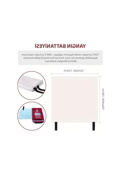 Yangın Koruma Battaniyesi 150x180 Cm Ölçülerinde