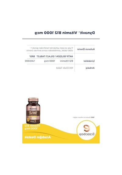 Methylcobalamin Vitamin B12, 1000 Mcg 100 Dilaltı Tablet İle Enerji Desteği