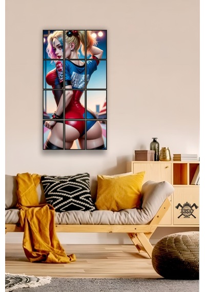 12 Parça Renkli Harley Quinn Çerçeve Görünümlü Mdf Tablo Duvar Süsü Hediyelik Eşya 45cm X 85cm Renkli - 602519001 Renkli 12 Parça Renkli Harley Quinn Çerçeve Görünümlü Mdf Tablo Duvar Süsü Hediyelik Eşya 45cm X 85cm Renkli - 602519001 Renkli