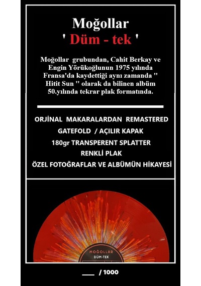 Moğollar Düm Tek Renkli Plak Limitli Baskı
