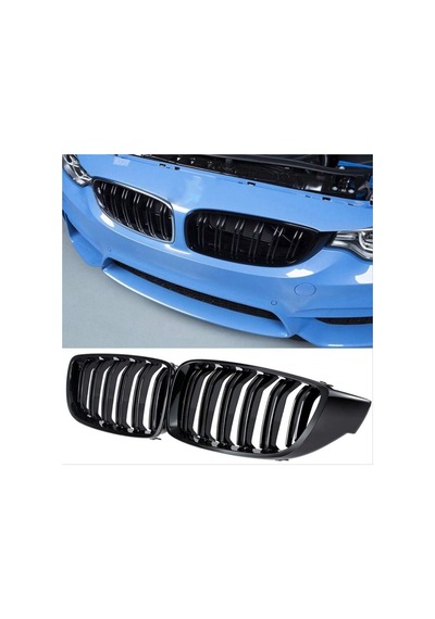 Bmw 4 Serisi F32 M4 Çift Çizgi Böbrek Piano Black Panjur 2014-2019 Arası