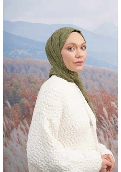 Armanda 70 X 190 Cotton Monogram Desen Şal - Ar 3098 03047 - 70x190 / Haki Yeşil 205