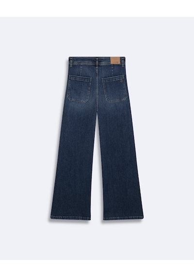 Ltb Wına Yüksek Bel Geniş Yaka Mavi Jean Pantolon Mavi 24 - 36