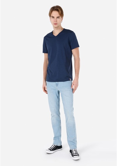 Colin's Colins Regular Fit V Yaka Düz Erkek Lacivert Kısa Kol Tişört Cl1058584 Q1.v1 Nav Lacivert