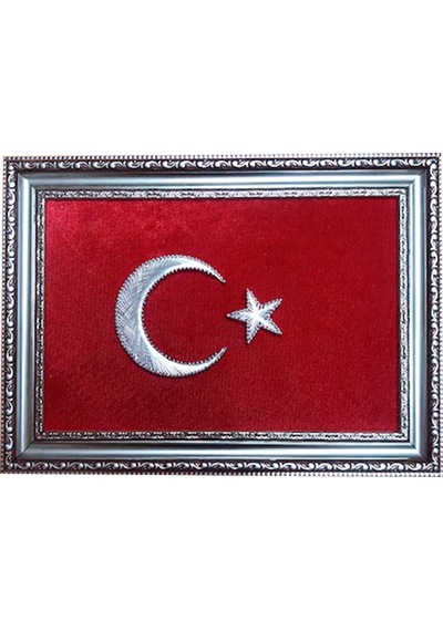 Kadife Kutulu Filografi Türk Bayrağı Tablo