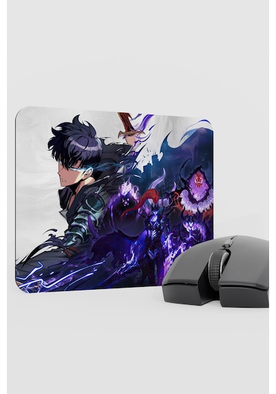 Solo Leveling Anime V4 - 22x18 Gaming Kauçuk Kaymaz Taban Mouse Pad Fare Altlığı