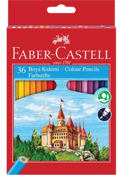 Faber-castell 36 Renk Boya Kalemi, Canlı Ve Parlak Renkler, Kırılmaya Dayanıklı Uçlar, Ergonomik Tasarım, Karton Kutu, Okul Ve Sanat İçin Uygun