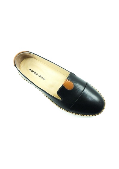 Marine Shoes Hakiki Deri Günlük Bayan Ayakkabı Siyah 86 P01