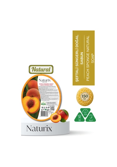 Şeftali Süngerli Sabun 150 Gr Peeling Etkili Arındırıcı Sabun