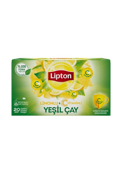 Lipton Limonlu Yeşil Çay Bardak Poşet 20'li 30 G - 7 Adet Tarı