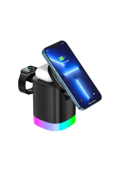 15w 3in1 Kablosuz Şarj Standı Aircharger Quattro Magsafe Apple Uyumlu iPhone+applewatch+airpods Hızlı