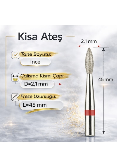 Elmas Freze Başlık Yumuşak - Kırmızı Ateş 0,21 Mm- Adet Fiyatı