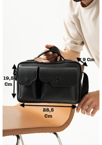 West Polo Westpolo Vegan Deri Tablet Evrak El Ve Omuz Mıknatıslı Kapaklı Unisex Postacı Çantası - Siyah