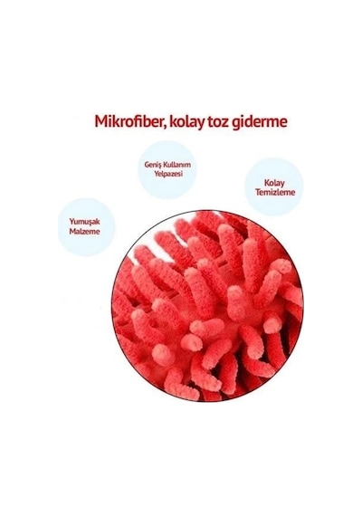 Teleskopik Mikrofiber Pratik Uzayabilen Toz Alma Fırçası Aparatı Bambu Çok Renkli Tr Diğer