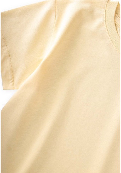 Cigit Etiket Detaylı T-shirt 2-10 Yaş Sarı