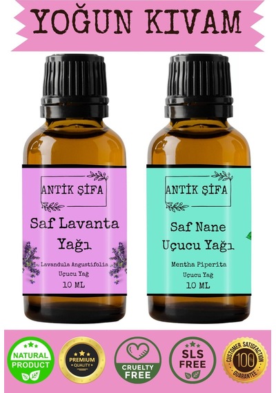 Lavanta Yağı Ve Nane Yağı 10ml 10ml -%100 Saf Uçucu Yağlar 20 ML