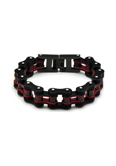 Omark Cotton Biker Red Bileklik Siyah