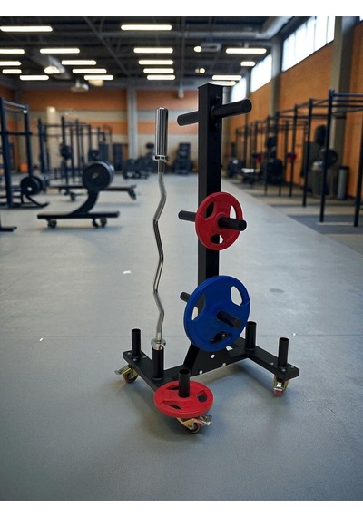 Tekerlekli Olimpik Plaka Ve Bar Standı