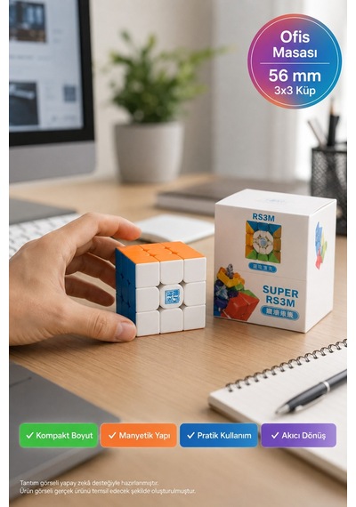 Moyu Super Rs3m 3x3 Manyetik Hız Küpü Stickerless 9 Kademeli Ayarlanabilir Speed Cube Mf8828 5,6 Cm