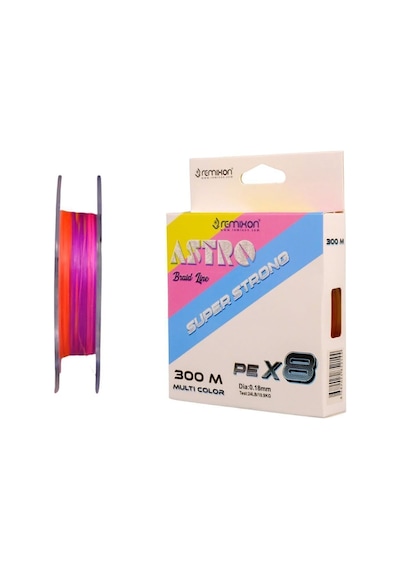 Remixon Astro 0.25mm 300m Multicolor 8 Kat İp Olta Misinası 18.6kg Çeker
